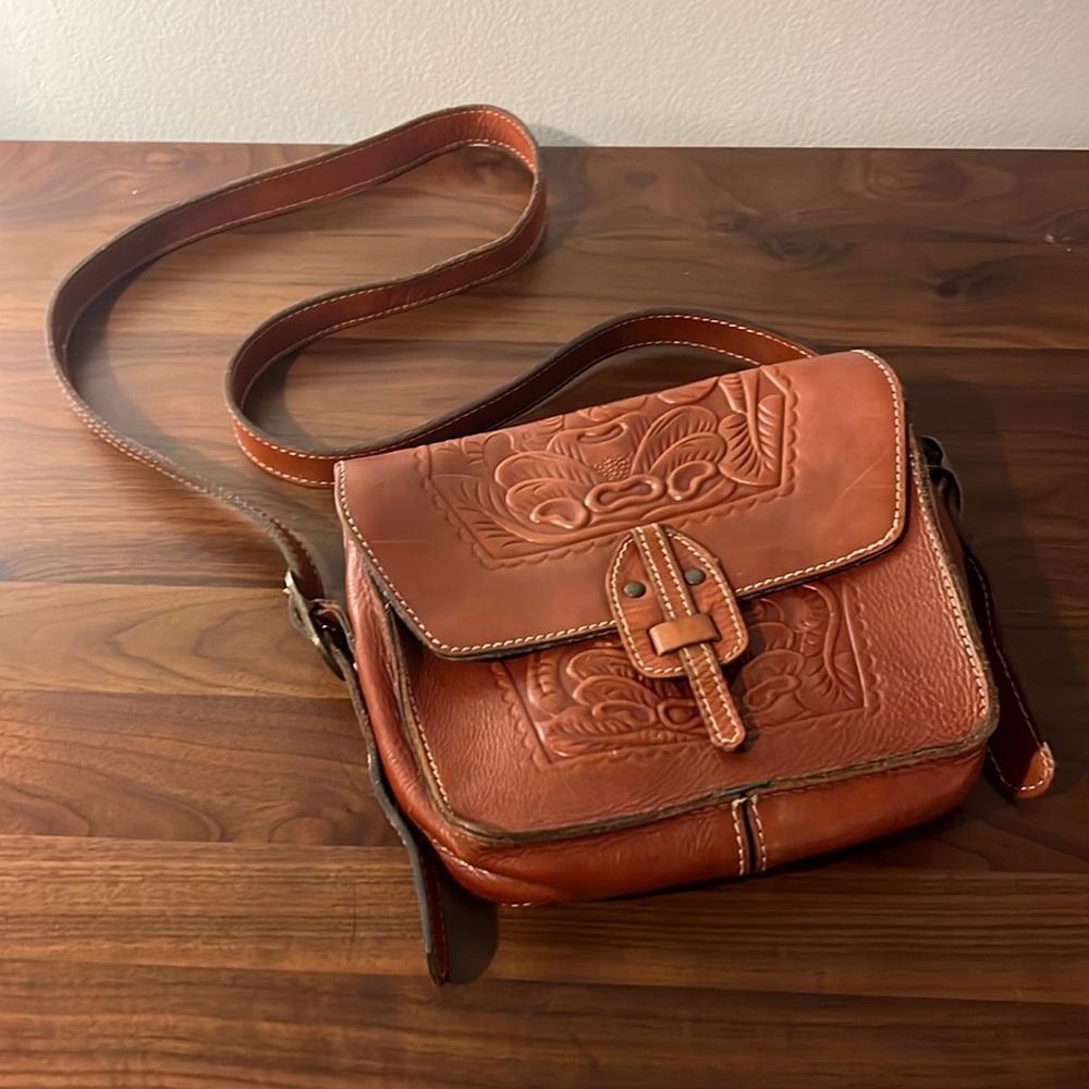 Brown leather bag